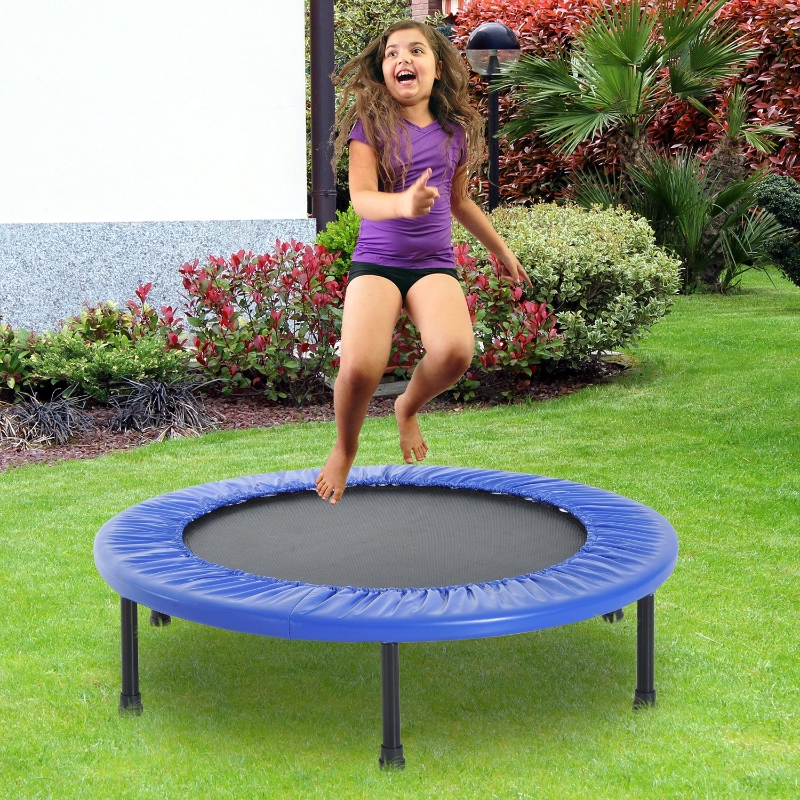 HOMCOM 101.5cm Mini Trampoline-Black/Blue