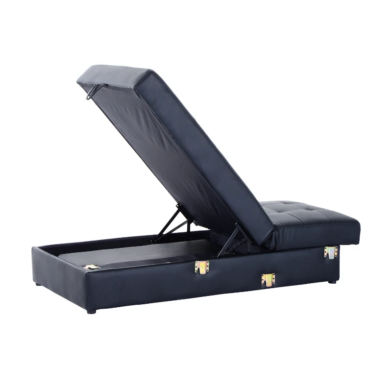 HOMCOM PU Leather Sofa Bed-Black