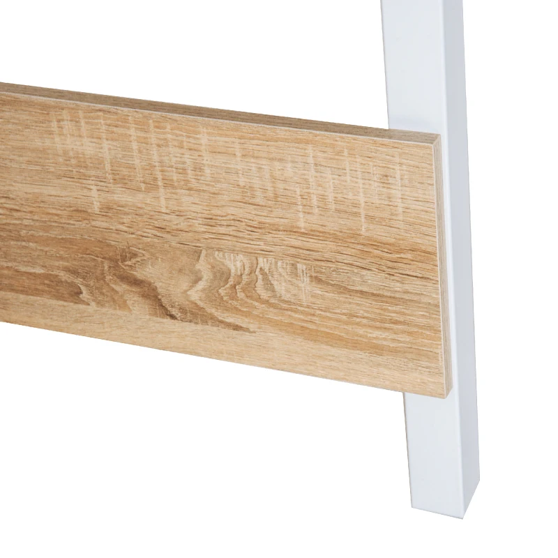 HOMCOM Computer Desks, 120Lx74Wx76H cm, MDF, Steel-Oak/White Colour