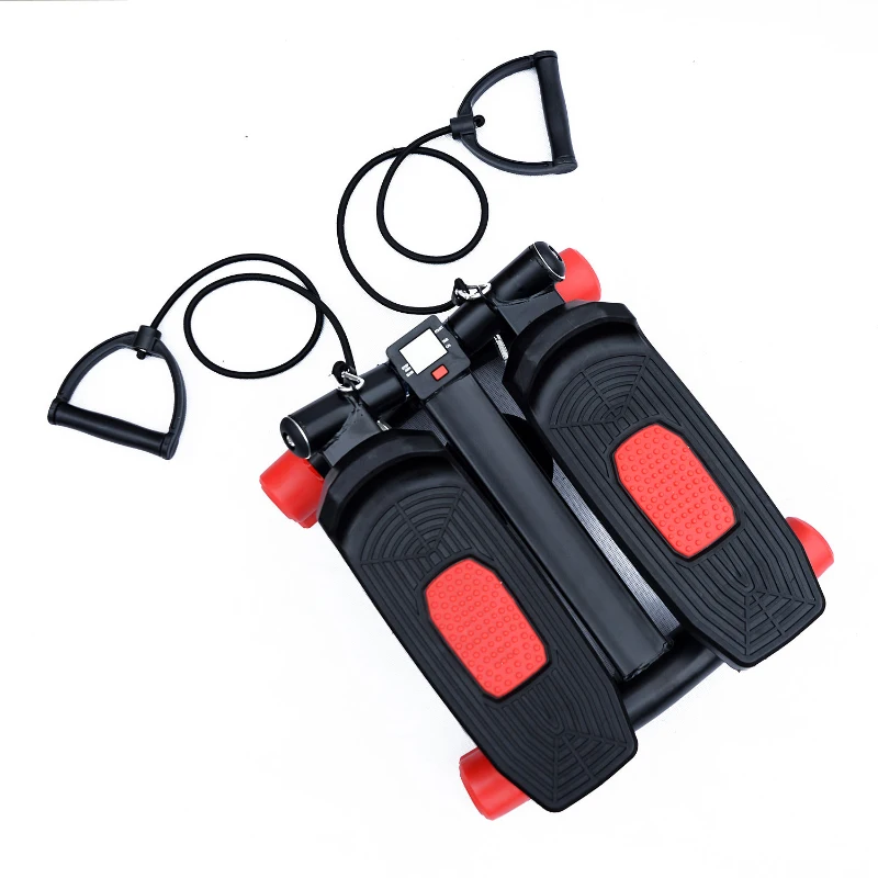 HOMCOM Mini Stepper W/Training Ropes-Black/Red