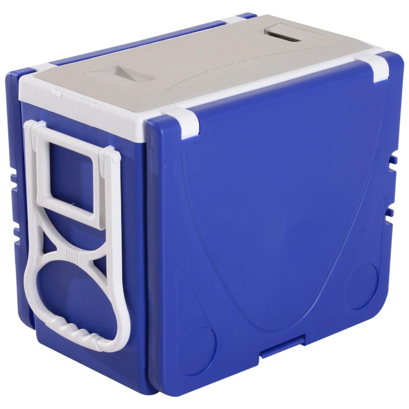 Outsunny 28L Cooler Box Folding Table Chair Set-Blue