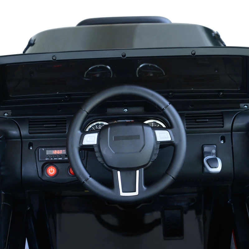 HOMCOM 2 Speed Electric Ride On Car 12V Battery w/ Headlights MP3 Connection & Suspension Remote Control in Black