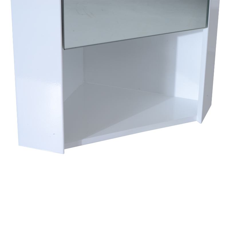 HOMCOM Bathroom Corner Mirror Cabinet-White