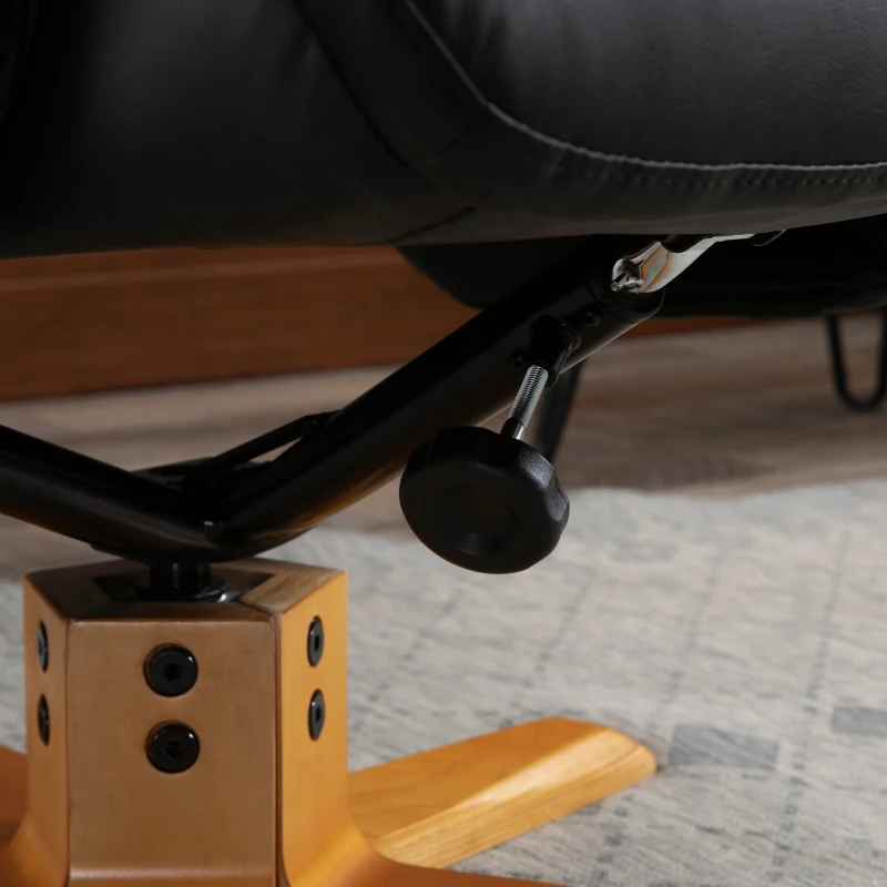 HOMCOM Electric Massage Recliner Chair with Ottoman, Faux Leather Swivel Recliner with Remote Control and 5 Modes for Living Room, Black