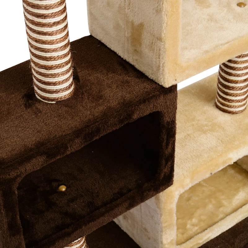 HOMCOM Cat Scratching  Activity Centre-Coffee/Beige, M size