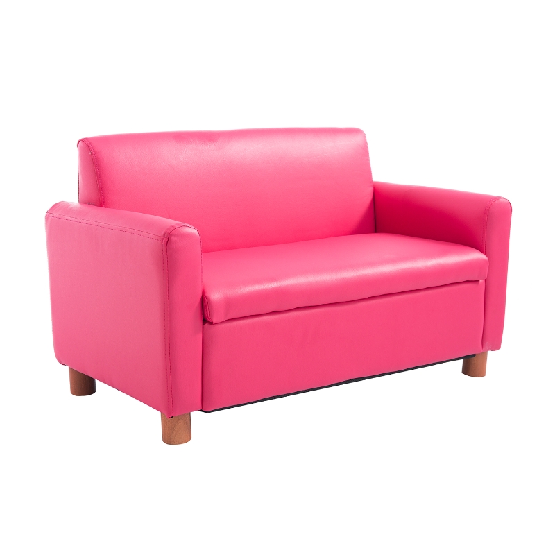leather couch with kids