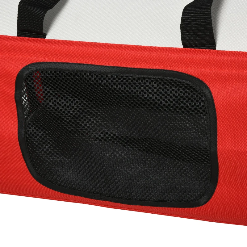 PawHut Polyester Net Expandable Medium Pet Carrier Red/White