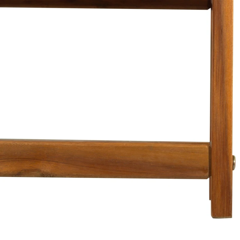 HOMCOM 2 PCs Bar Stools Chairs  W/ Footrest, Acacia Wood-Teak Colour