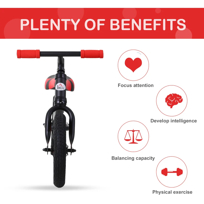 HOMCOM Balance Bike Toddlers No Pedal Push & Pull Black