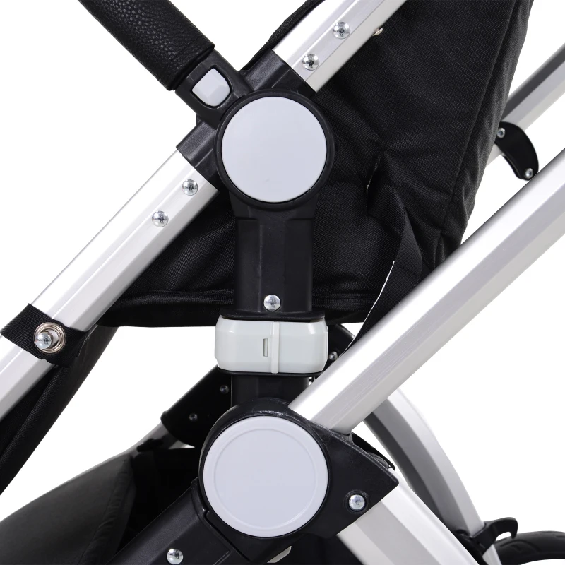 HOMCOM 3-in-1 Travel System Lightweight Versatile Stroller Easy Infant Car Seat Transfer Storage Basket Travel Stroller Deep Grey