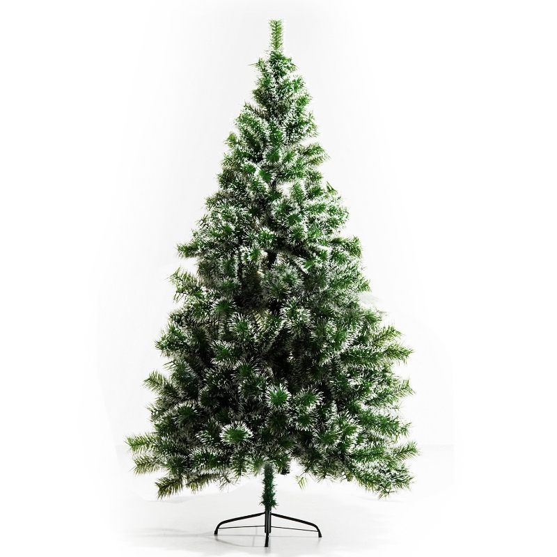 HOMCOM 7ft Christmas Decorations Christmas Tree 2.1M W/ Metal Stand - Green