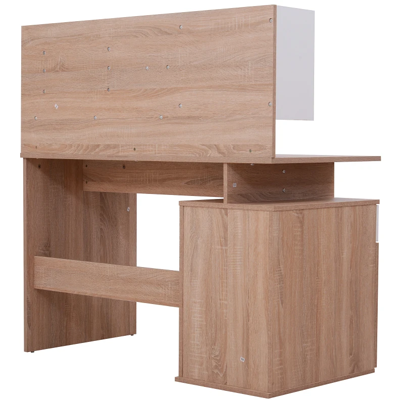 Vinsetto Computer Desk, 120Lx60Wx122H cm, Particle board-Oak/White Colour