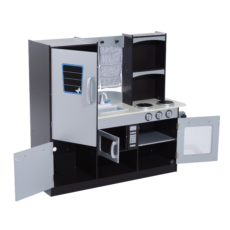 HOMCOM Wooden Play Kitchen Set Kids 