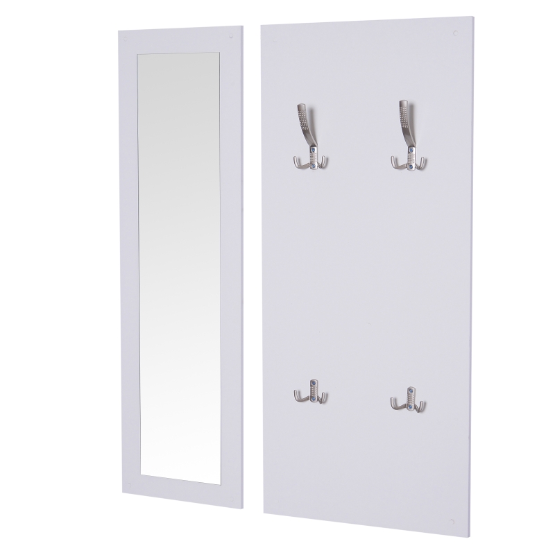 HOMCOM 3-IN-1 Hallway Set W/Mirror-White