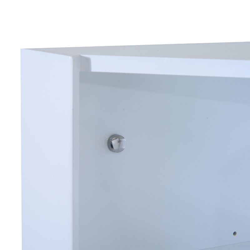 HOMCOM Bathroom Corner Mirror Cabinet-White
