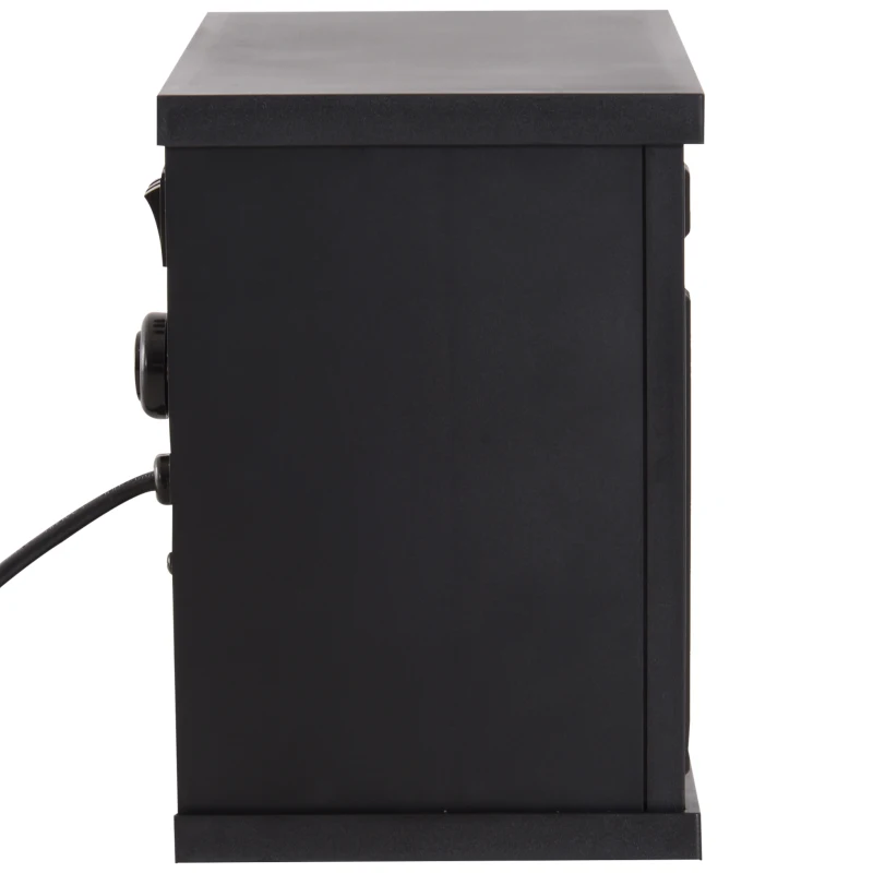 HOMCOM Freestanding Electric Fireplace Heater W/ Thermostat Control, 600W/1200W-Black