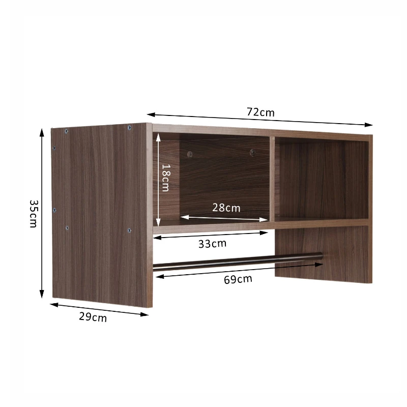 HOMCOM Wall Mounted Coat Hook W/ Shelf-Oak