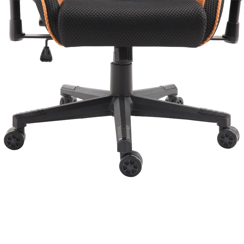 Vinsetto Ergonomic Racing Gaming Chair Mesh Back Adjustable Height Recliner w/ Wheels Removable Pillows Adjustable Height Armrests Orange Black