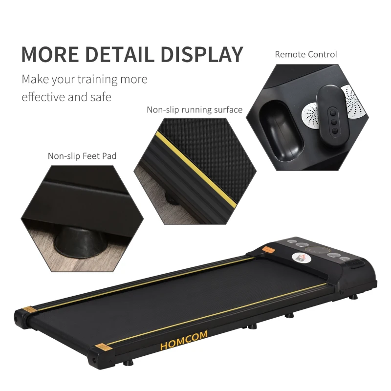 HOMCOM Walking Treadmill Walking Pad for Home, Office, Fitness Studio, Training Room 1-6km/h Aerobic Exercise Machine LED Display, Black