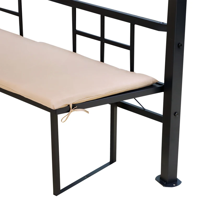 Outsunny Octagonal Gazebo W/2-Tier Roof, Φ380x265H cm-Light Brown/Black Colour