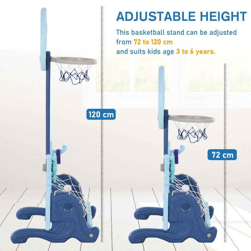 HOMCOM Kids 4-in-1 HDPE Playroom Sports Centre Blue