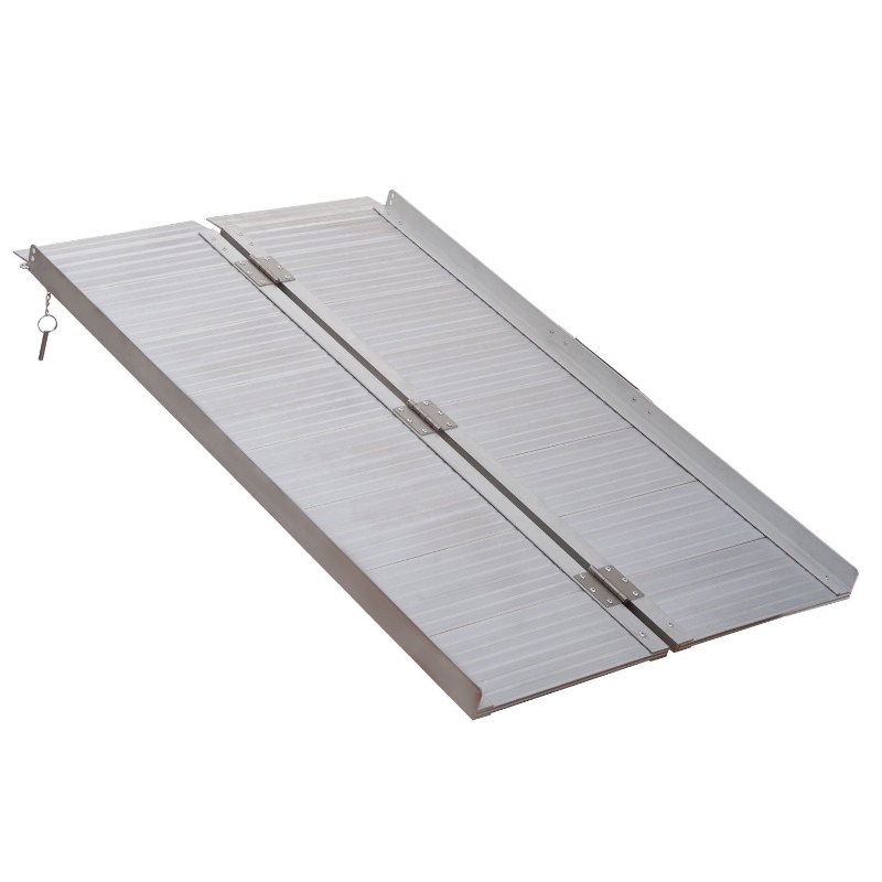 HOMCOM Folding Aluminum Ramp Wheelchairs/Scooters/Pet Mobility Ramp W/Handle 40"