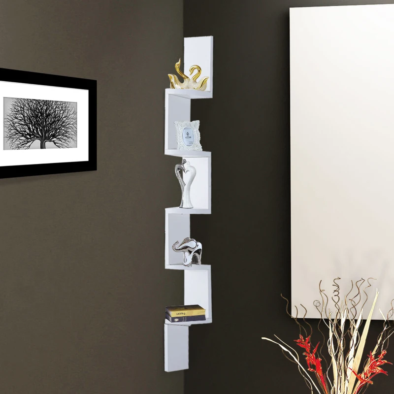 HOMCOM 12Lx12Wx120H cm 5-tier Corner Shelf Rack-White