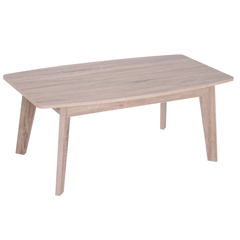 HOMCOM Coffee Table Sleek Rectangle Indoor Storage Living Room Wood Grain