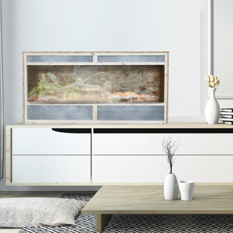 HOMCOM 2.6 Ft Wooden Reptile Vivarium House