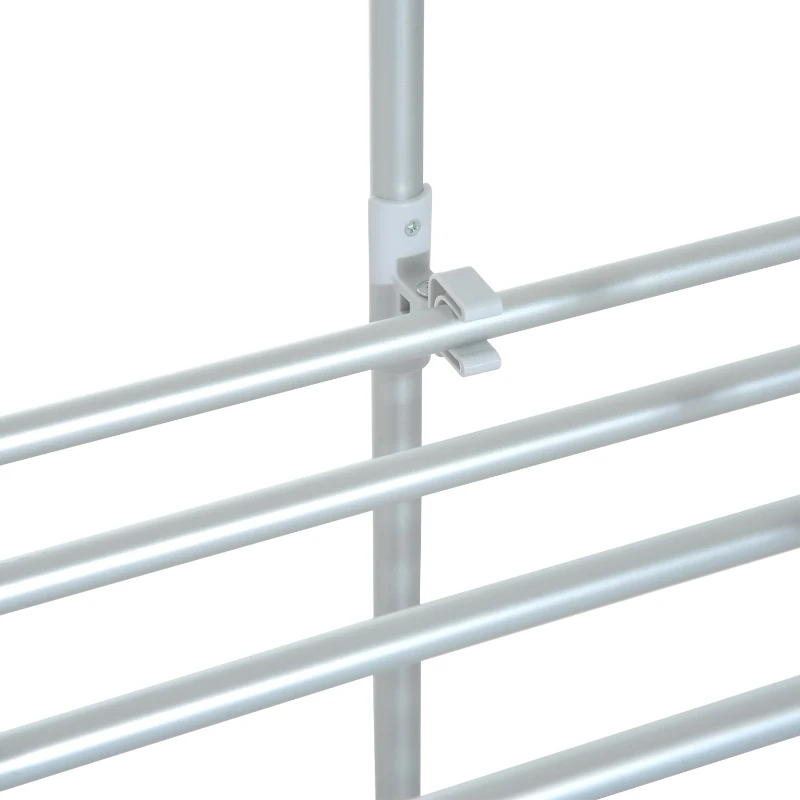 HOMCOM Electric Cloth Airer 2 Tier Heater Quick Dry Standing Warmer Light Weight Portable Aluminium Frame w/ Folding Function