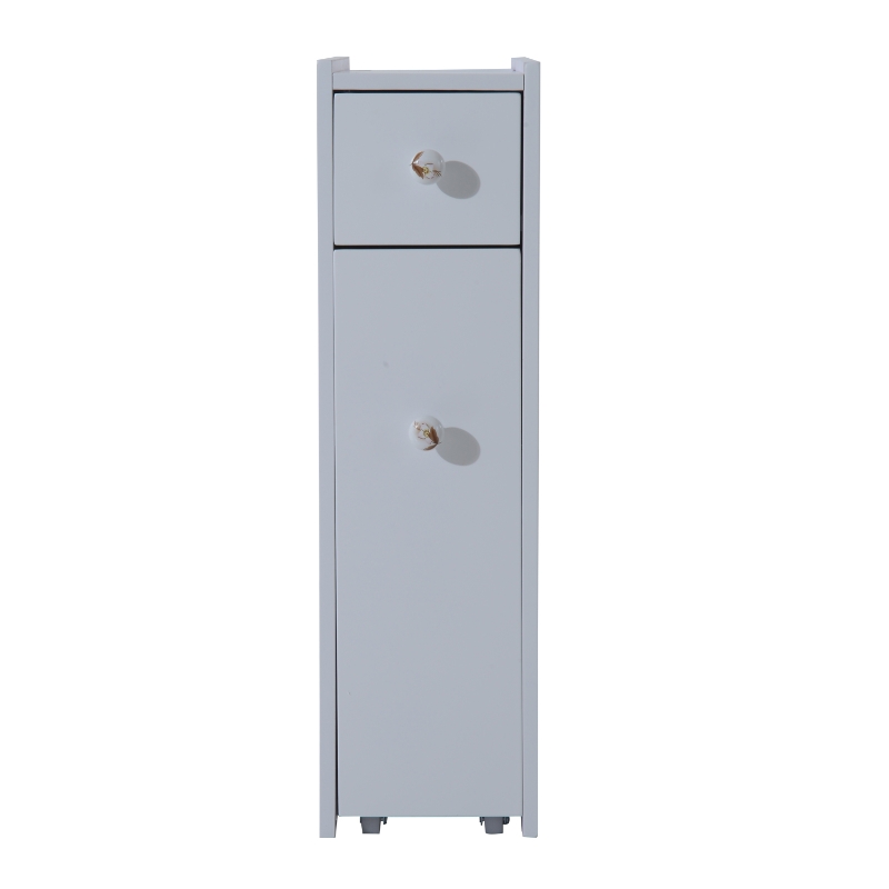 HOMCOM Bathroom Floor 2-Drawers Storage Unit-White