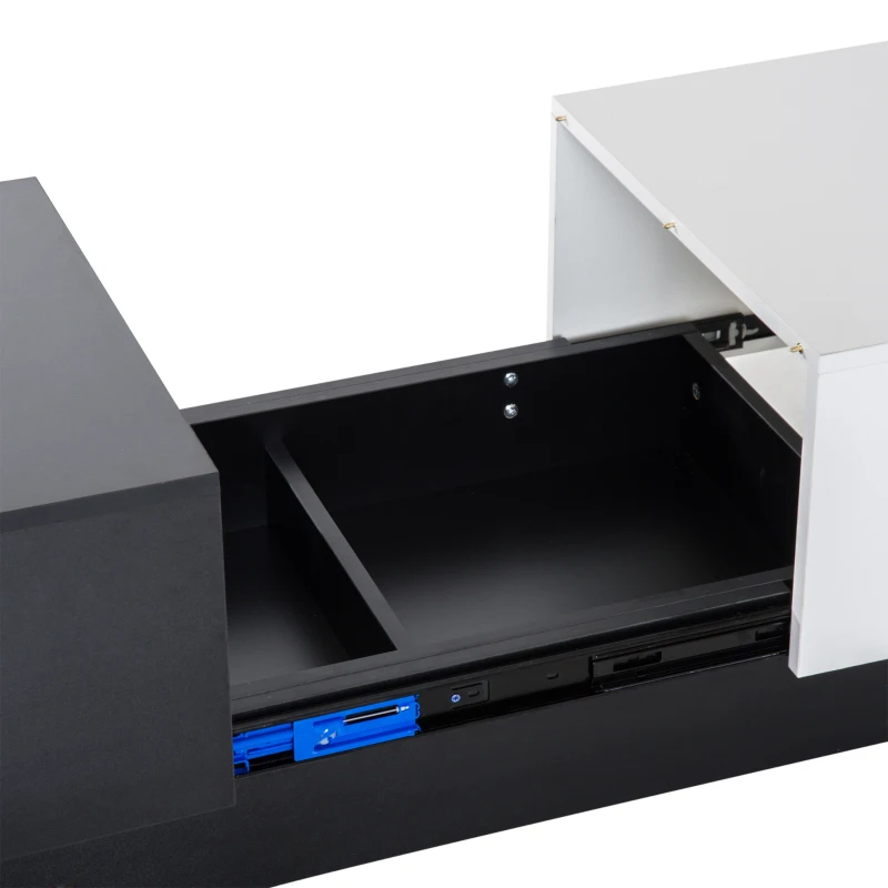 HOMCOM Coffee Table with Sliding Top-Black/White