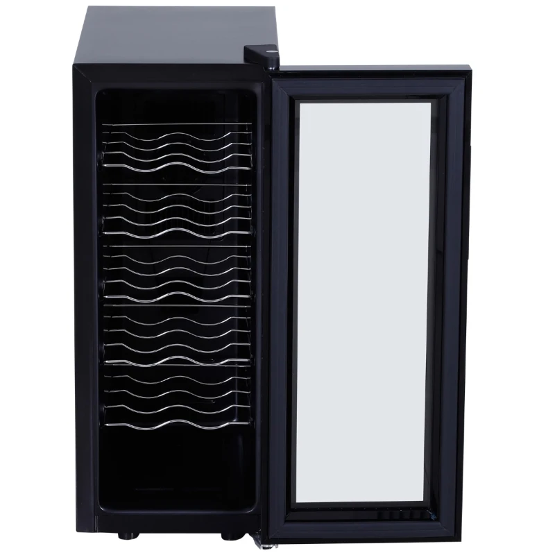 HOMCOM 12 Bottle Wine Cooler Mini Bar Refrigerator 11-18°C Adjustable Temperature Touch Control Led Lights Sleek Stylish Suitable For Home Bar Party Black