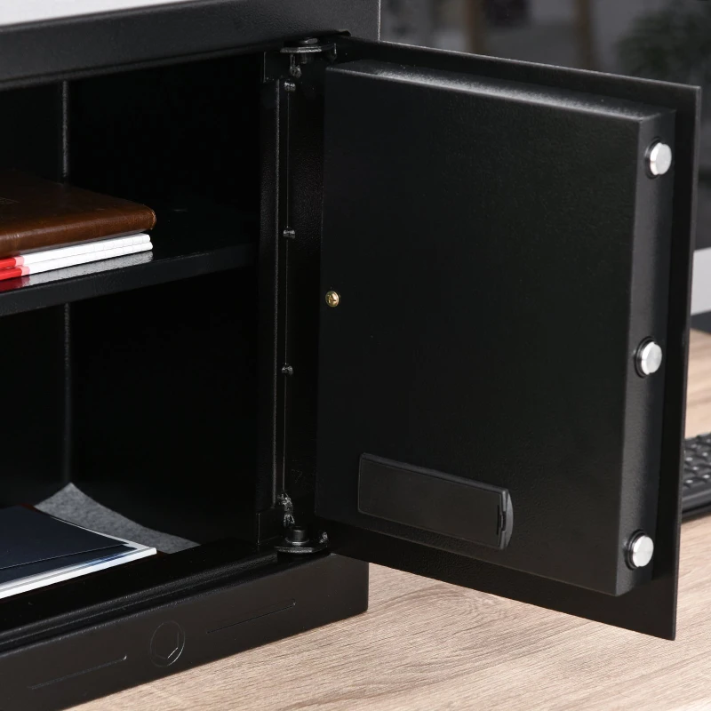 HOMCOM Steel Anti-Theft Duo-Lock Safe Black
