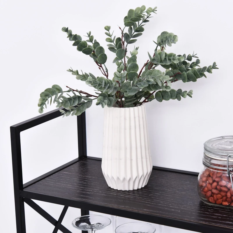 HOMCOM 2-Tier Wall Shelf Metal Frame Wood Shelves Bottom Rail Storage Rack Organisation Home Bedroom Kitchen Hallway Furniture 50x55cm Grey