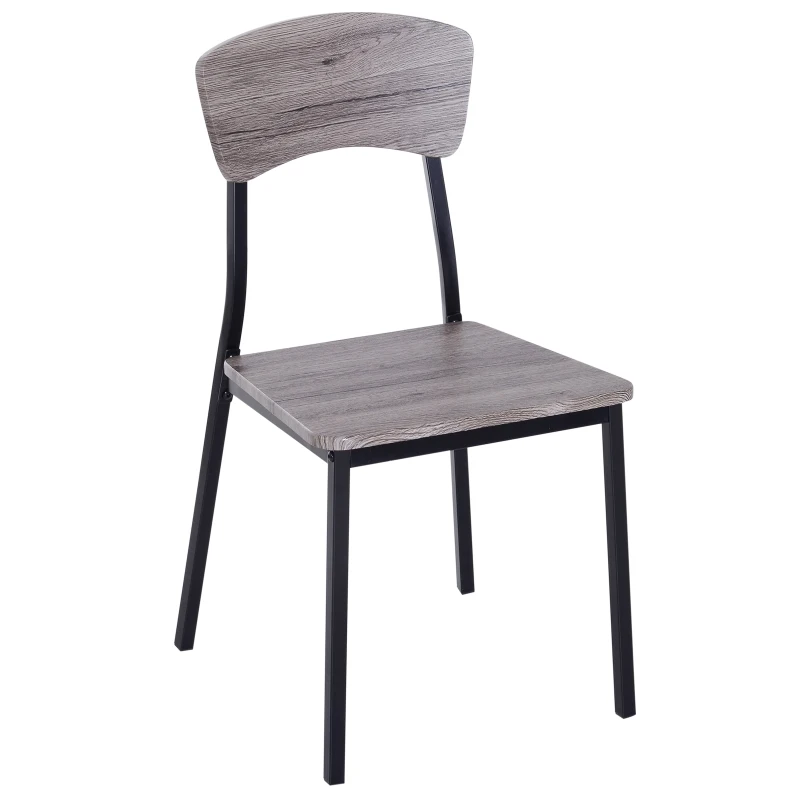 HOMCOM 5 Pcs Dining Set, MDF/Steel-Grey Colour