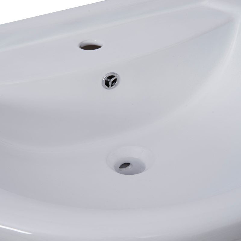 HOMCOM 2 Door Vanity Unit & Ceramic Basin, (82 x60 x46.5cm)-White