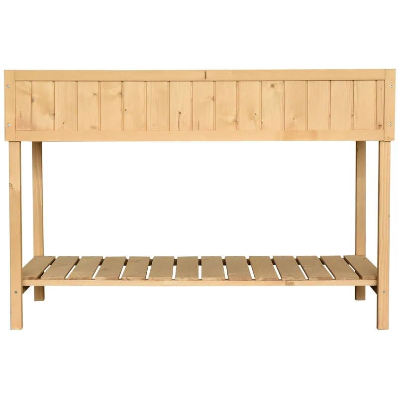 Outsunny Garden Wooden Planters, Rectangular 8 Compartment Plant Stand, Oak Tone