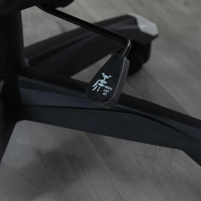 Vinsetto Stylish Striped PU Leather High Back Office Chair w/ Rotating Armrests Reclining Back Adjustable Height 360° Swivel White Blue Black