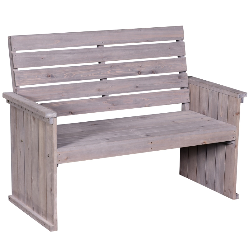 Outsunny Fir Wood High-Back Garden Loveseat Bench