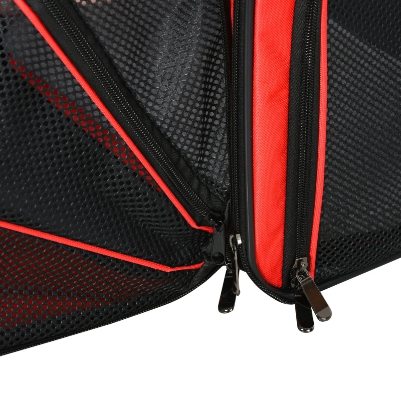 PawHut Polyester Net Expandable Medium Pet Carrier Red/Black