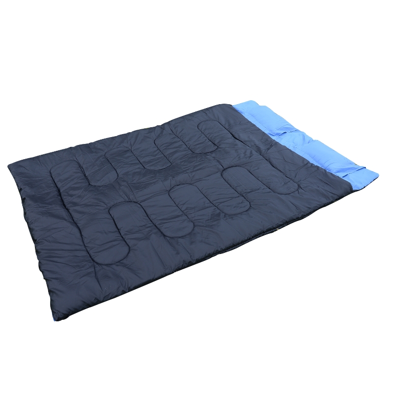 Outsunny Double Sleeping Bag-Blue/Black