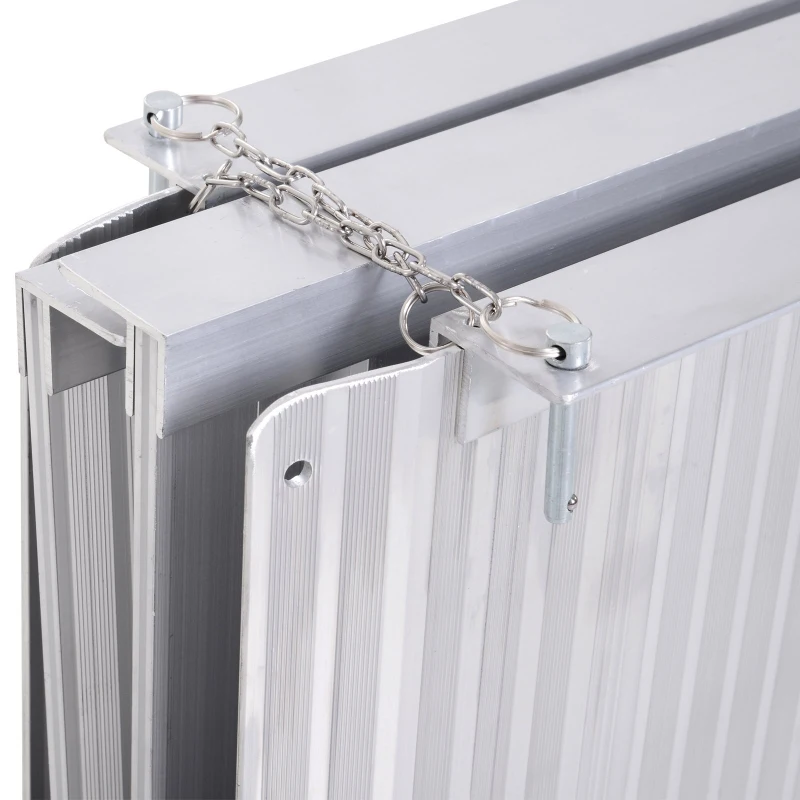 HOMCOM 8ft Folding Aluminum Wheelchair Ramp Scooter Portable Mobility Assist Suitcase Access Aid Disabled