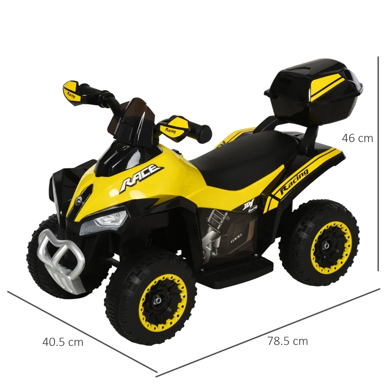 HOMCOM Kids Battery Powered Plastic Ride On Quad Bike Yellow