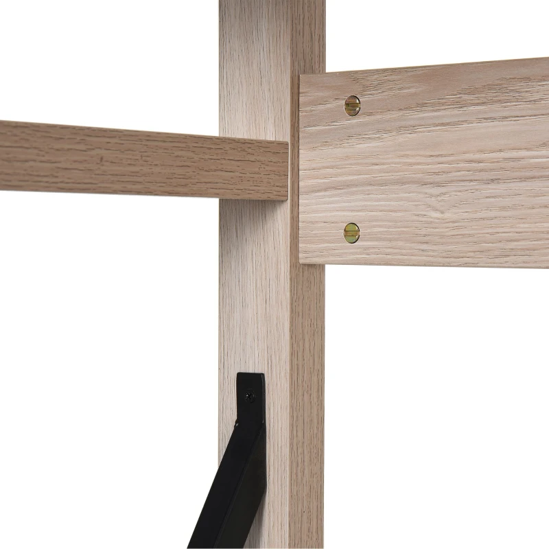 HOMCOM 4-Tier Retro Style Book Shelf Heavy Duty Organizer with Steel and Particle Board Multipurpose Bookcase for Living Room Sturdy Room Entrance