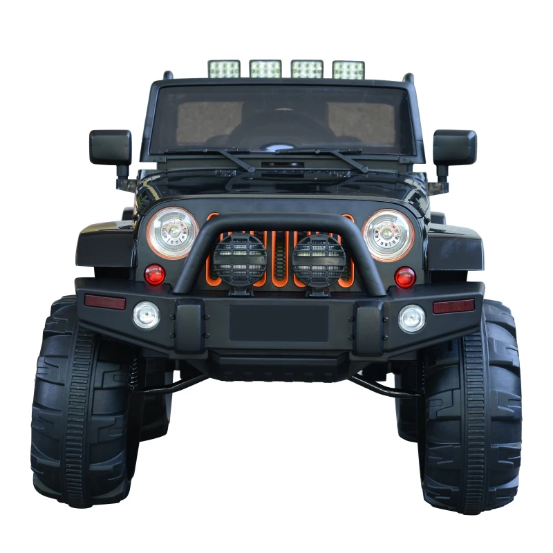 HOMCOM 2 Speed Electric Ride On Car 12V Battery w/ Headlights MP3 Connection & Suspension Remote Control in Black