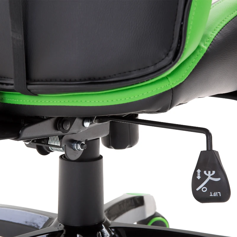 HOMCOM PU Leather Gaming Chair Racing Chair Office Swivel Recliner Ergonomic High Back Executive Seat w/ Pillow - Green