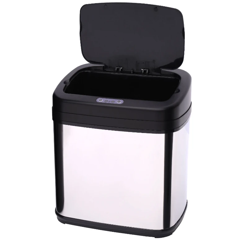 HOMCOM 15L LUXURY Automatic Sensor Dustbin Kitchen Waste Bin Rubbish Trashcan Auto Dustbin Stainless Steel with Bucket 33*25*37.5CM