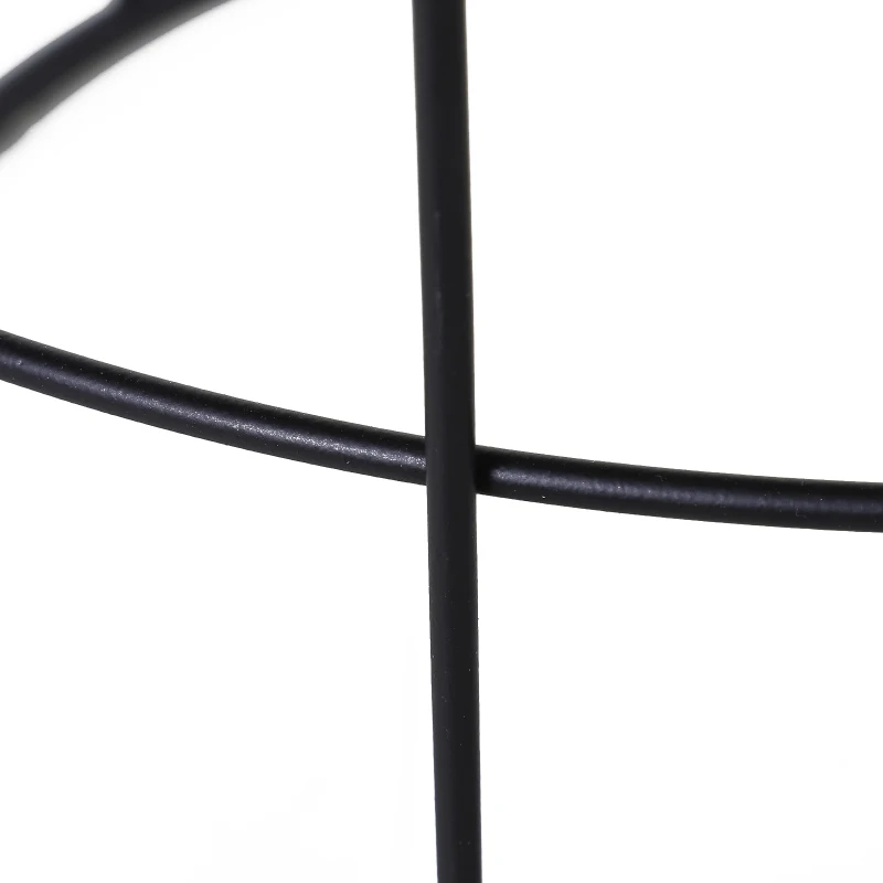 Outsunny Set of 2 Nesting Wire Coffee Side Tables Geometric Design Round for Storage Stacking Home Furniture Modern Decoration - Black