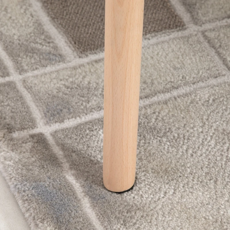 HOMCOM Tufted Dining Chair Accent Chair Side Chair Velvet-Touch Fabric Upholstered Leisure Chair with Beech Wood Legs, Light Grey